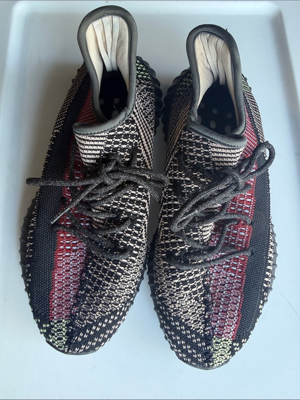 adidas Men's Knit Sneakers in Black, Red, Cream